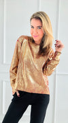 Golden Hour Side Button Top - Red-130 Long sleeve top-SO ME-Coastal Bloom Boutique, find the trendiest versions of the popular styles and looks Located in Indialantic, FL