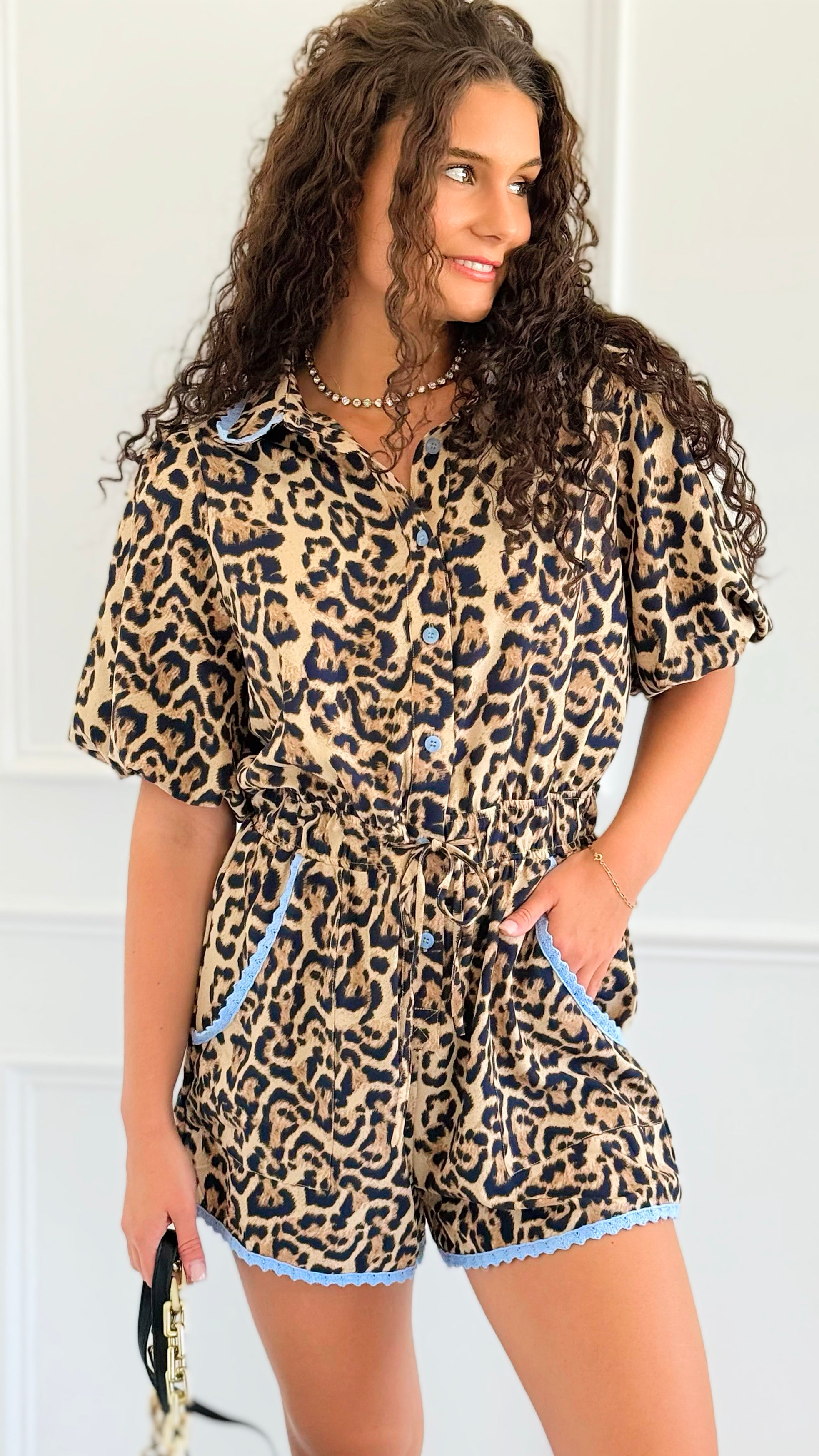 Safari Sunset Button Down Romper-200 Dresses/Jumpsuits/Rompers-Anniewear-Coastal Bloom Boutique, find the trendiest versions of the popular styles and looks Located in Indialantic, FL