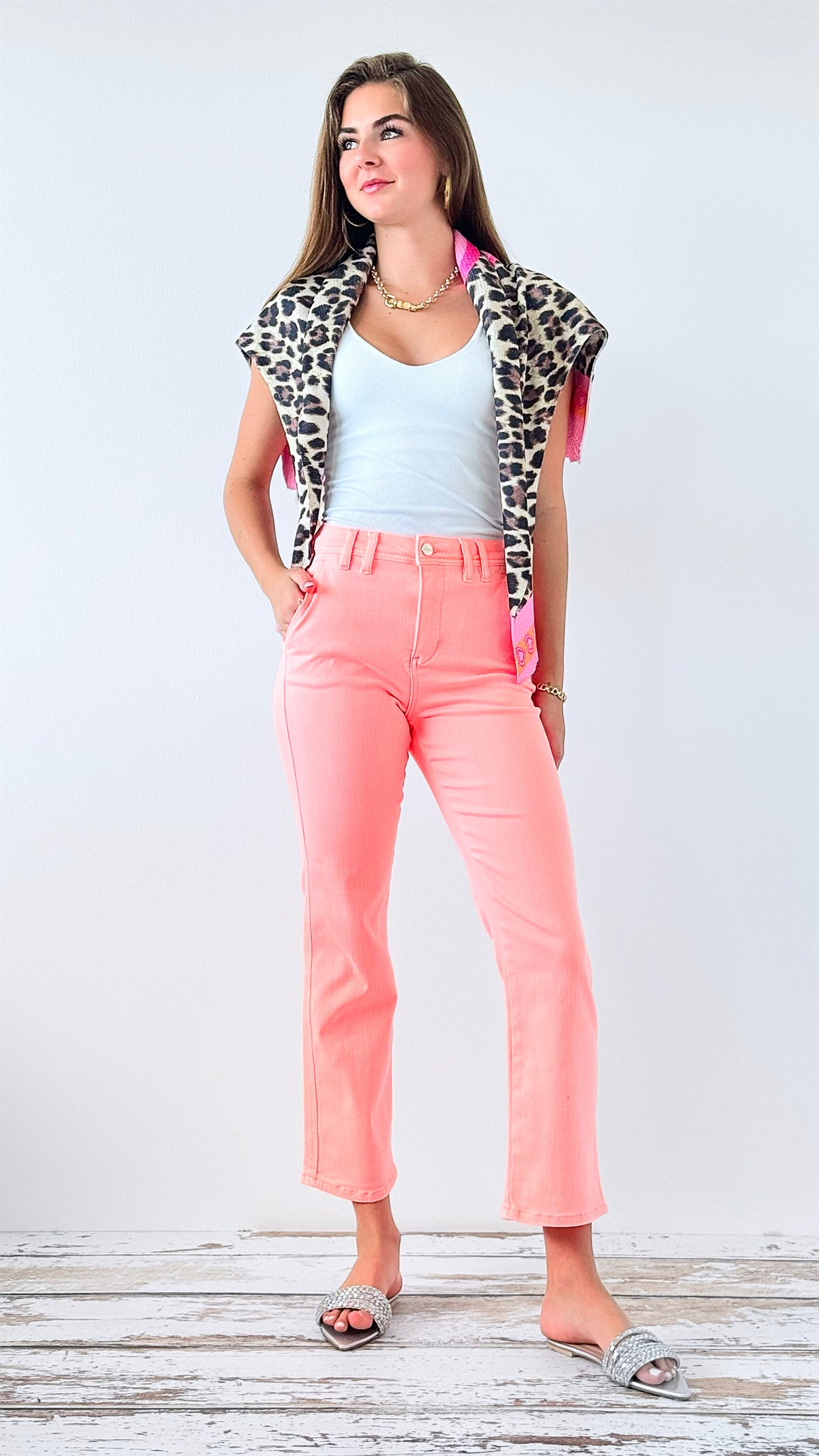 Effortless Crop Straight Pants-190 Denim-Risen-Coastal Bloom Boutique, find the trendiest versions of the popular styles and looks Located in Indialantic, FL