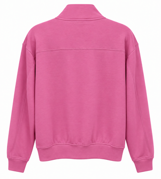 Chic Quarter-Zip Sweatshirt - Candy Pink