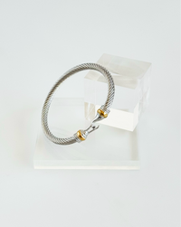 Two Tone Hook Cable Twist Bracelet-230 Jewelry-DARLING-Coastal Bloom Boutique, find the trendiest versions of the popular styles and looks Located in Indialantic, FL