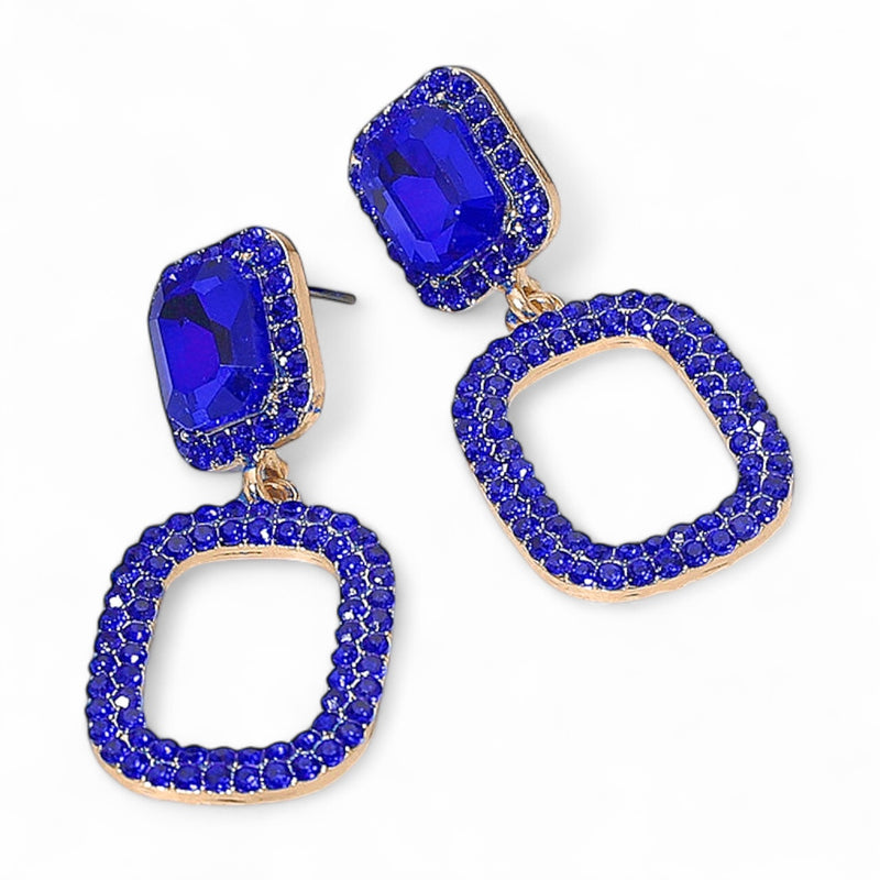 Radiant Links Drop Earrings - Sapphire-230 Jewelry-NYW-Coastal Bloom Boutique, find the trendiest versions of the popular styles and looks Located in Indialantic, FL
