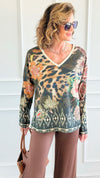 Floral Play Italian Lurex Top-110 Long Sleeve Tops-Italianissimo-Coastal Bloom Boutique, find the trendiest versions of the popular styles and looks Located in Indialantic, FL