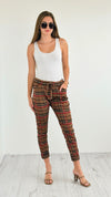 Plaid Wish List Italian Joggers- Camel-pants-Italianissimo-Coastal Bloom Boutique, find the trendiest versions of the popular styles and looks Located in Indialantic, FL