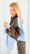 Leopard & Lines Button-Up Italian Blouse-110 Long Sleeve Tops-TATTOO Z-Coastal Bloom Boutique, find the trendiest versions of the popular styles and looks Located in Indialantic, FL