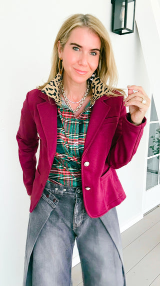 The Ini Italian Blazer - Burgundy