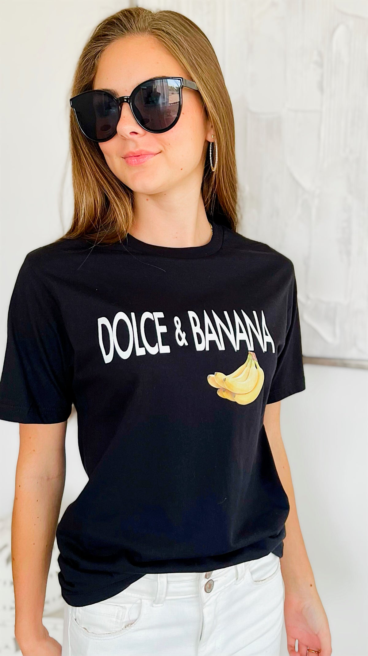 Dolce & Banana Graphic Tee - Black-120 Graphic-Polar Bee-Coastal Bloom Boutique, find the trendiest versions of the popular styles and looks Located in Indialantic, FL