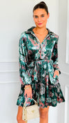 Paisley Poem Tiered Velvet Dress-200 Dresses/Jumpsuits/Rompers-JODIFL-Coastal Bloom Boutique, find the trendiest versions of the popular styles and looks Located in Indialantic, FL