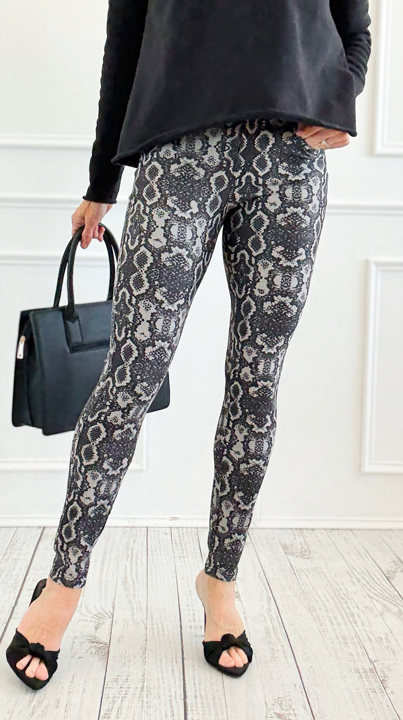 Snakeskin Mirage Slim Fit Jeggings-170 Bottoms/Shorts-YELETE-Coastal Bloom Boutique, find the trendiest versions of the popular styles and looks Located in Indialantic, FL