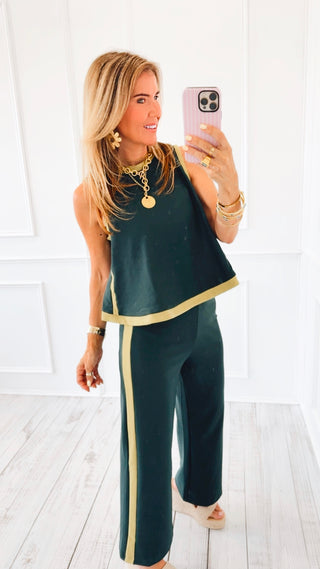 Contrast Stripe Sleeveless Top