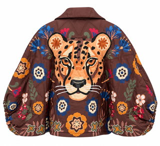 Untamed Bloom Quilted Italian Zip Up Jacket