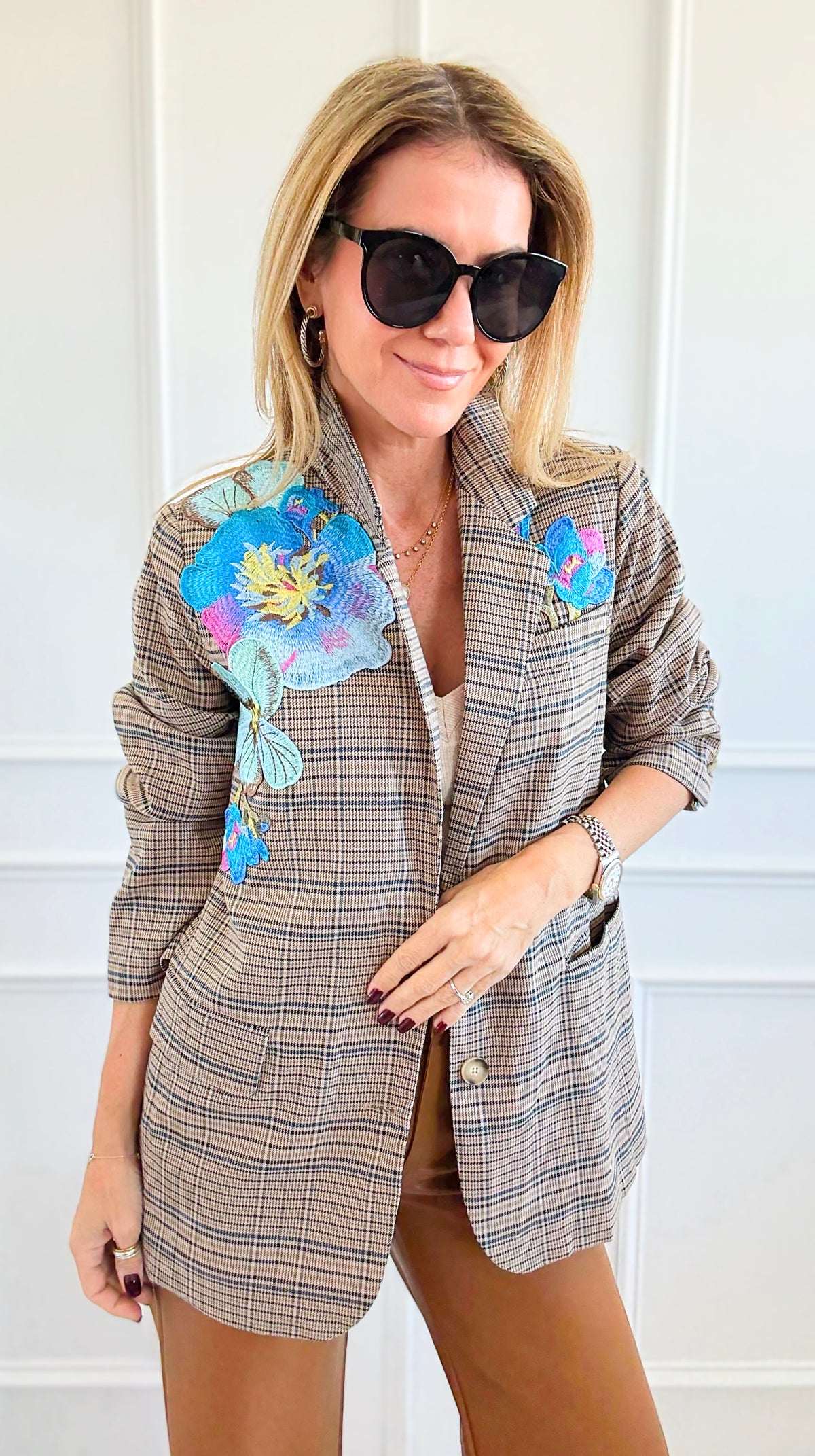 CB CUSTOM - The Heavenly Garden Blazer-160 Jackets-Blue Velvet / HOLLY-Coastal Bloom Boutique, find the trendiest versions of the popular styles and looks Located in Indialantic, FL