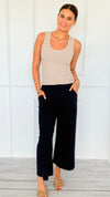 Weekend Flow Pull-On Pants - Navy-170 Bottoms/Shorts-YELETE-Coastal Bloom Boutique, find the trendiest versions of the popular styles and looks Located in Indialantic, FL