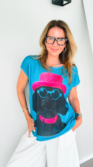 Poodle in Pink Italian Graphic Aria Top
