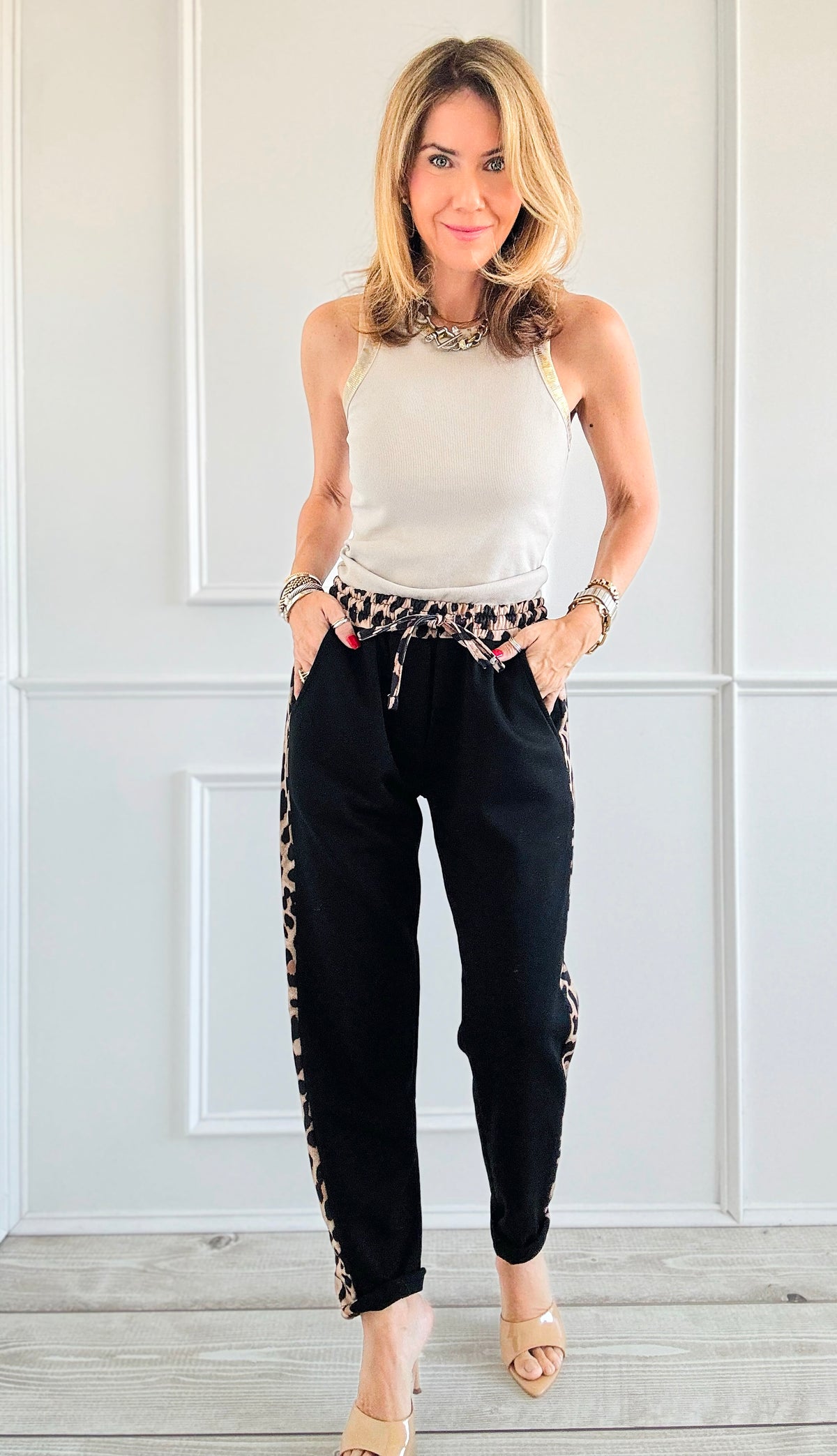 Colorblock Wild Italian Joggers- Black-180 Joggers-Italianissimo-Coastal Bloom Boutique, find the trendiest versions of the popular styles and looks Located in Indialantic, FL