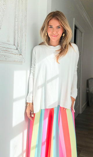 Soft Relaxed Long Sleeve Top - White