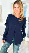 Plush Edit Italian Cardigan- Navy