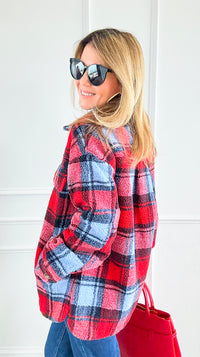 Northern Lights Plaid Shacket-160 Jackets-mystree-Coastal Bloom Boutique, find the trendiest versions of the popular styles and looks Located in Indialantic, FL