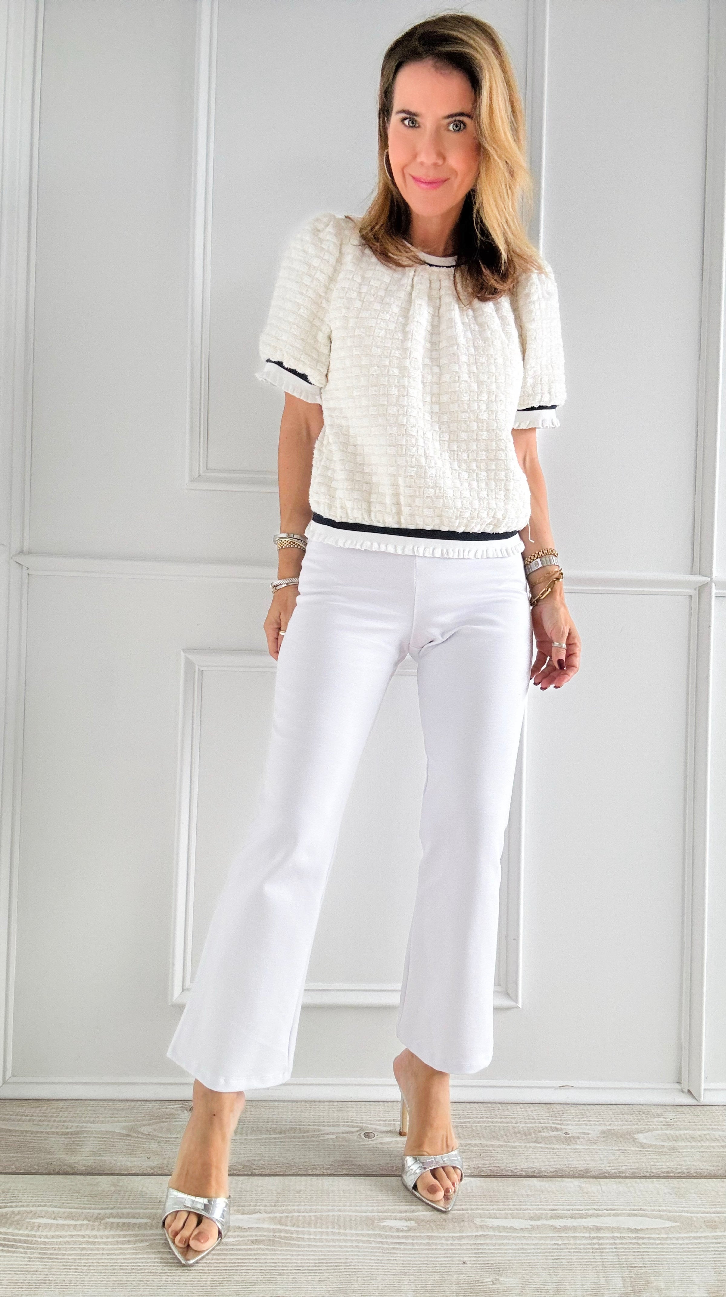 Snowfall Slim-Fit Pants-Off White-170 Bottoms-Beverly Rose-Coastal Bloom Boutique, find the trendiest versions of the popular styles and looks Located in Indialantic, FL