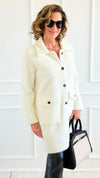 Plush Brushed Coat-Coat-Z STUDIO-Coastal Bloom Boutique, find the trendiest versions of the popular styles and looks Located in Indialantic, FL