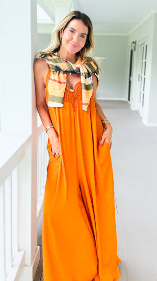 Coastal Daydream Italian Jumpsuit - Golden Mustard