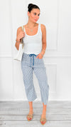 Sailline Stripe Drawstring Pants-170 Bottoms-SO ME-Coastal Bloom Boutique, find the trendiest versions of the popular styles and looks Located in Indialantic, FL