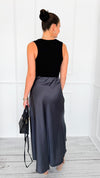 Isabella Italian Skirt- Charcoal-170 Bottoms-SEE YOU IN ROME-Coastal Bloom Boutique, find the trendiest versions of the popular styles and looks Located in Indialantic, FL