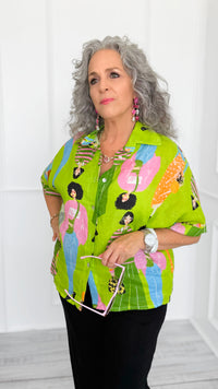 Culture Shock Italian Button Top-110 short Sleeve Top-PORCIENTO-Coastal Bloom Boutique, find the trendiest versions of the popular styles and looks Located in Indialantic, FL