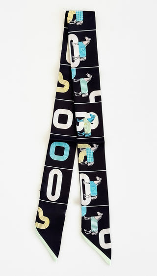 Colorblock Gallop Scarf Black-260 Other Accessories-Chasing Bandits-Coastal Bloom Boutique, find the trendiest versions of the popular styles and looks Located in Indialantic, FL