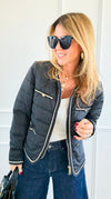 Braided Bliss Jacket-Black-160 Jackets-V SKY-Coastal Bloom Boutique, find the trendiest versions of the popular styles and looks Located in Indialantic, FL
