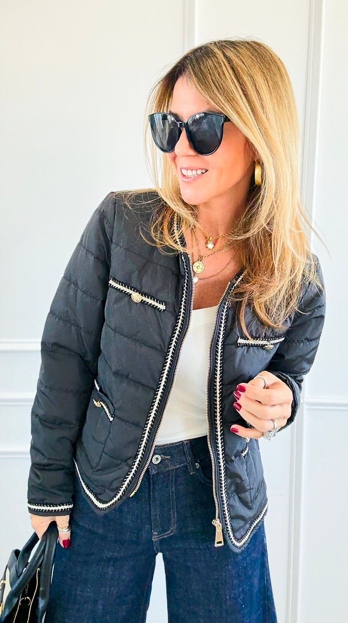 Braided Bliss Jacket-Black-160 Jackets-V SKY-Coastal Bloom Boutique, find the trendiest versions of the popular styles and looks Located in Indialantic, FL