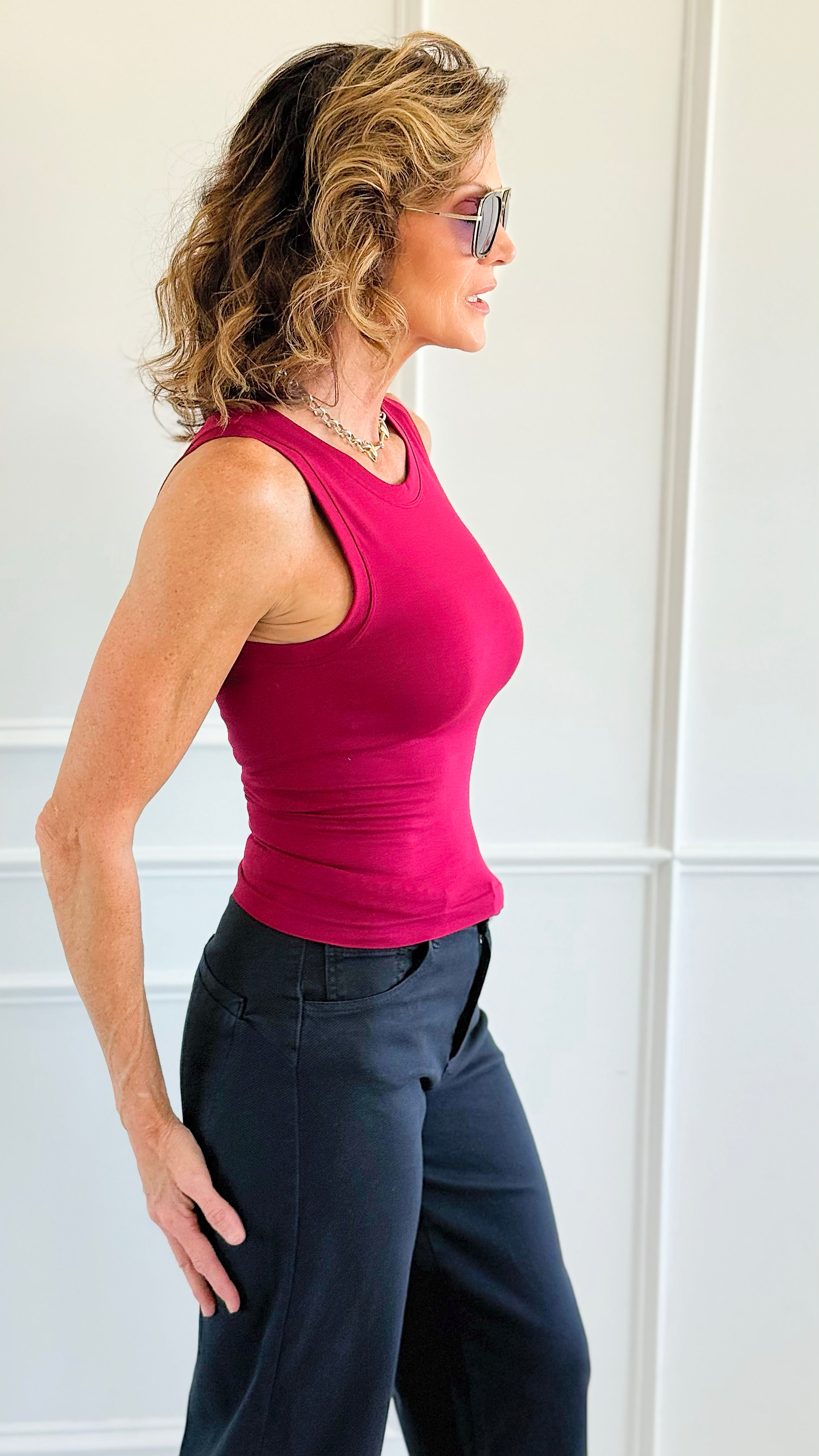 Essential Seamless Tank Top - Cabernet-100 Sleeveless Tops-Zenana-Coastal Bloom Boutique, find the trendiest versions of the popular styles and looks Located in Indialantic, FL