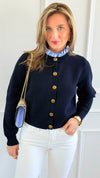 Chic Ruffle Button Down Cardigan-150 Cardigans/Layers-LALAVON-Coastal Bloom Boutique, find the trendiest versions of the popular styles and looks Located in Indialantic, FL