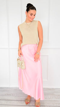 Isabella Italian Skirt- Light Pink-170 Bottoms-SEE YOU IN ROME-Coastal Bloom Boutique, find the trendiest versions of the popular styles and looks Located in Indialantic, FL