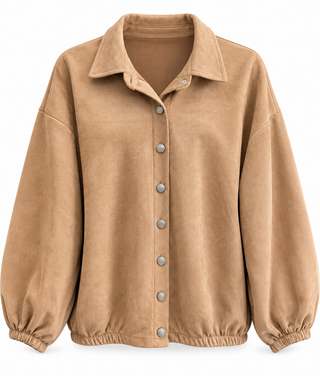 Luxe Button Suede Italian Jacket