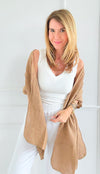Chic Italian Scarf- Camel-260 Other Accessories-NSP/PORCIENTO-Coastal Bloom Boutique, find the trendiest versions of the popular styles and looks Located in Indialantic, FL