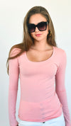 Everyday Essential Long Sleeve - Blush Pink-130 Long sleeve top-Active Basic-Coastal Bloom Boutique, find the trendiest versions of the popular styles and looks Located in Indialantic, FL