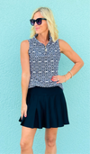 Cascading Pleats Mini Skort - Black-170 Bottoms-ARYEH-Coastal Bloom Boutique, find the trendiest versions of the popular styles and looks Located in Indialantic, FL