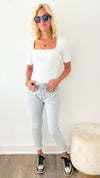 Love Endures Italian Jogger - Light Grey-180 Joggers-Italianissimo-Coastal Bloom Boutique, find the trendiest versions of the popular styles and looks Located in Indialantic, FL