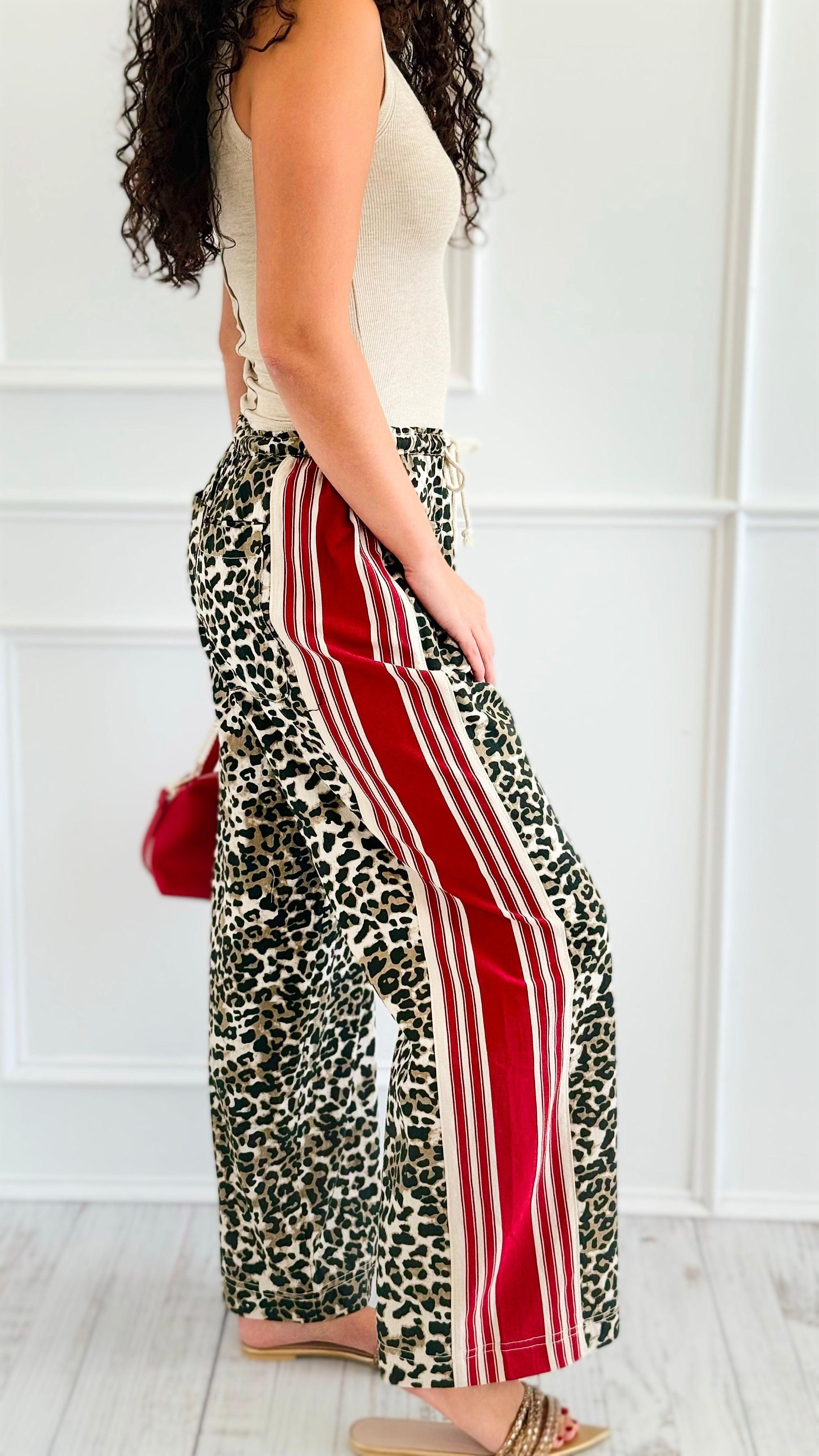 Side Show Statement Stripe Pants-170 Bottoms-BIBI-Coastal Bloom Boutique, find the trendiest versions of the popular styles and looks Located in Indialantic, FL