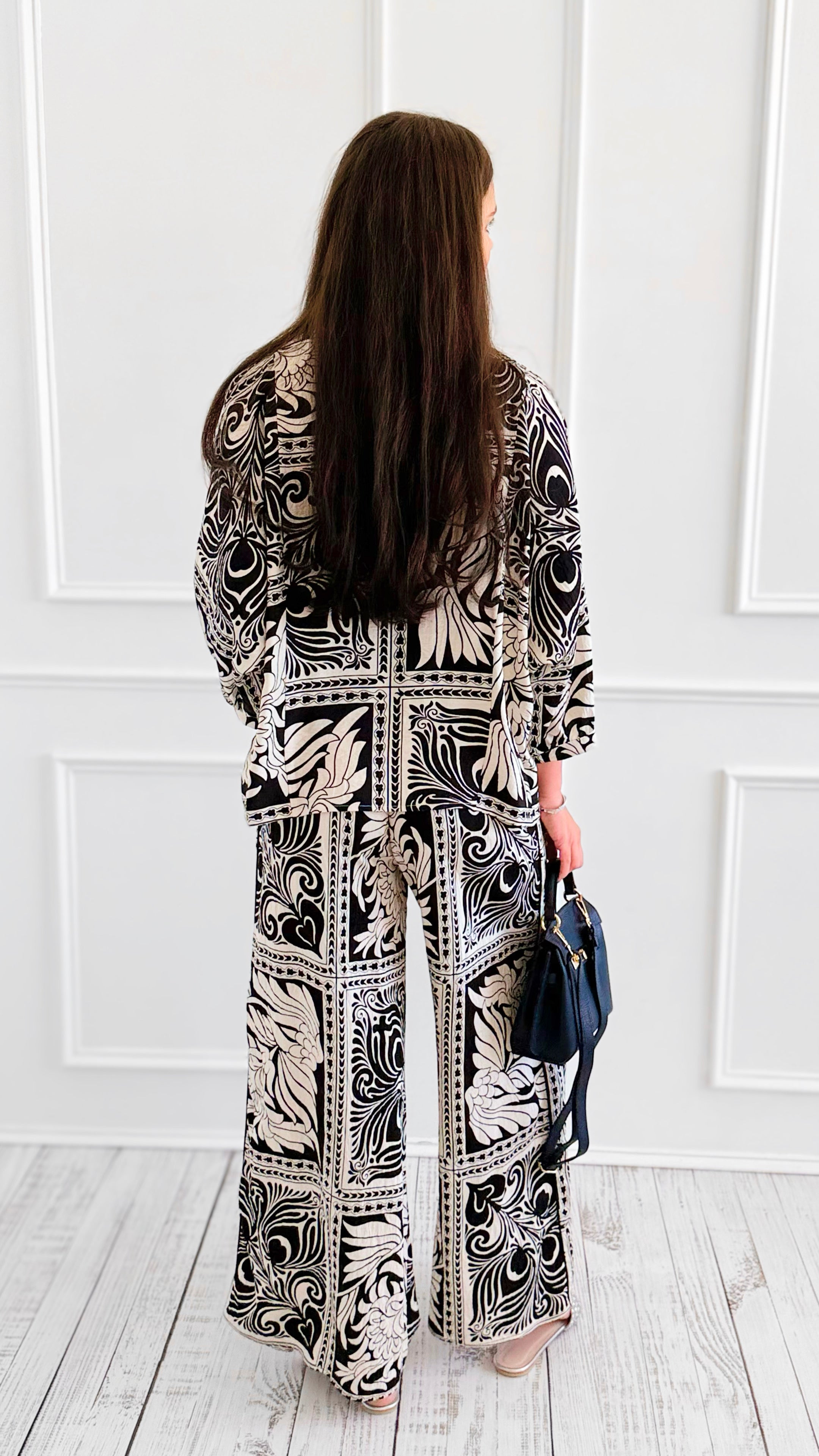 The Riviera Scroll Wide-Leg Pants-170 Bottoms-GIGIO-Coastal Bloom Boutique, find the trendiest versions of the popular styles and looks Located in Indialantic, FL