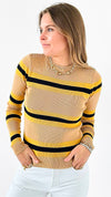 Striped Ribbed Sweatshirt-140 Sweaters-Itoo-Coastal Bloom Boutique, find the trendiest versions of the popular styles and looks Located in Indialantic, FL