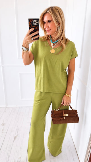 Everyday Comfort Italian Pant- Pistachio