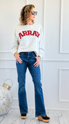 Word Play French Terry Sweatshirt-130 Long Sleeve Tops-White Birch-Coastal Bloom Boutique, find the trendiest versions of the popular styles and looks Located in Indialantic, FL