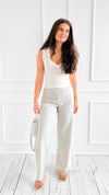 Golden Hour Pants - Grey-170 Bottoms-GLAM-Coastal Bloom Boutique, find the trendiest versions of the popular styles and looks Located in Indialantic, FL