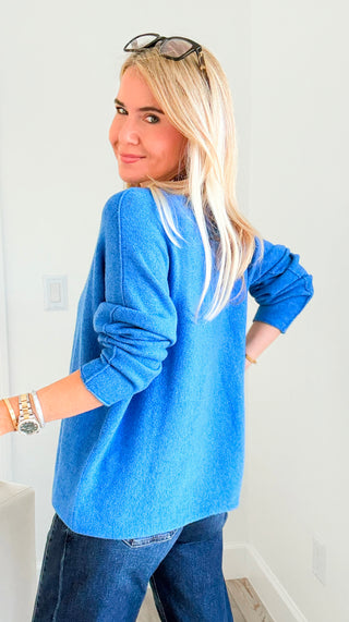 Milano Italian Knit Sweater- Deep Periwinkle