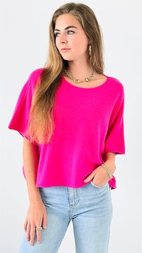 Winter in Amalfi Italian Top - Hot Pink-140 Sweaters-Italianissimo-Coastal Bloom Boutique, find the trendiest versions of the popular styles and looks Located in Indialantic, FL