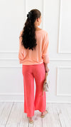 Breezy Elegant Linen Italian Pant- Coral-100 Pants-Italianissimo-Coastal Bloom Boutique, find the trendiest versions of the popular styles and looks Located in Indialantic, FL