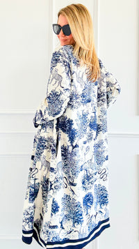 Adorable Italian Long Jacket- Navy-160 Jackets-K2-Coastal Bloom Boutique, find the trendiest versions of the popular styles and looks Located in Indialantic, FL