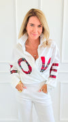 Tartan Love Italian Blouse-110 Long Sleeve Tops-TATTOO Z-Coastal Bloom Boutique, find the trendiest versions of the popular styles and looks Located in Indialantic, FL